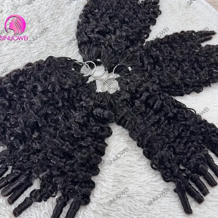 # Extensions de cheveux humains Remy bouclés à la kératine 99J Bourgogne Birmanie pour tresses au cr