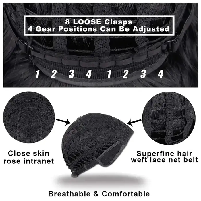 Perruque Synthétique Courte Bouclée Naturelle pour Jeune Homme