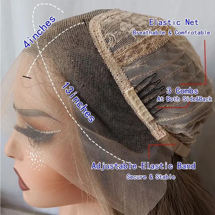 Perruque Courte Blonde avec Mèches Ondulées