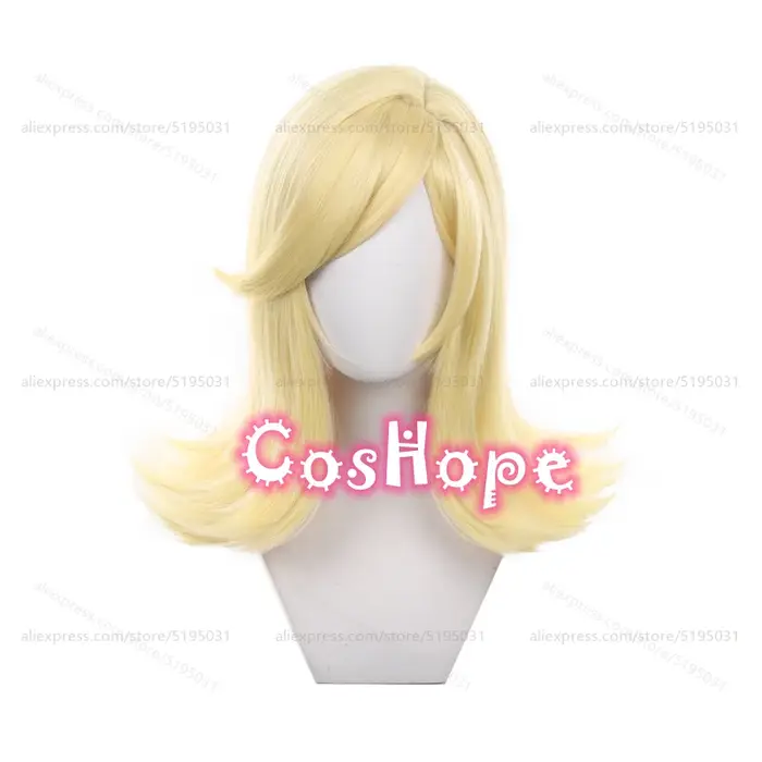 Perruque de cosplay Lucy Steel, perruque Lucy Pendleton 45 cm blond clair, perruques synthétiques ré