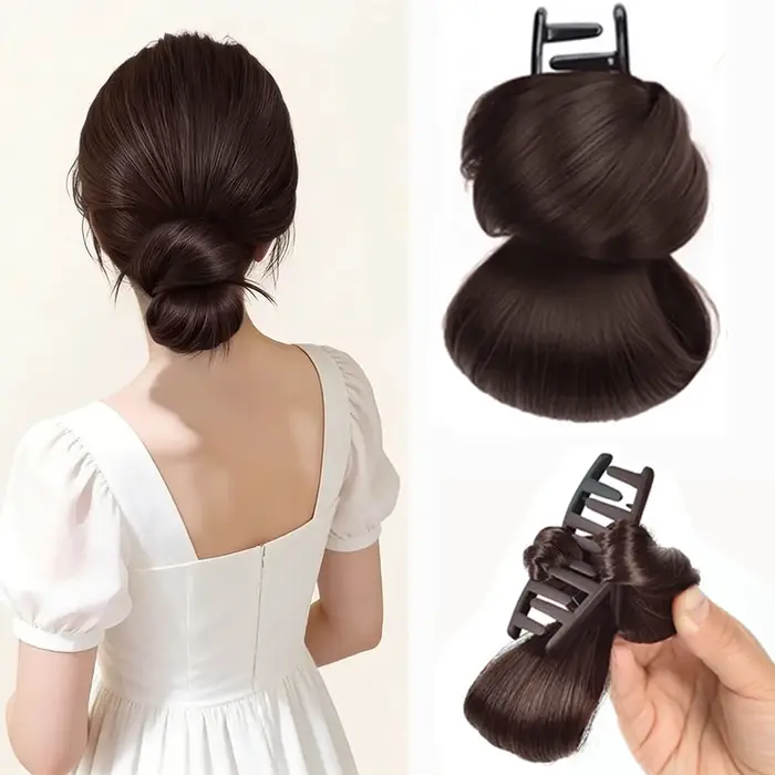 Queue de cheval synthétique à pince pour femme, tête de fleur, cheveux bouclés, perruque moelleuse,