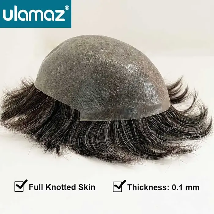 Perruques pour hommes, coupe de cheveux en cheveux humains