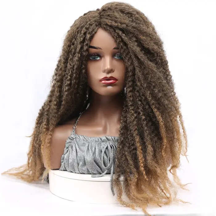 Perruque tressée Marley pour femme, dreadlock synthétique, perruques tressées Marley, cheveux afro d