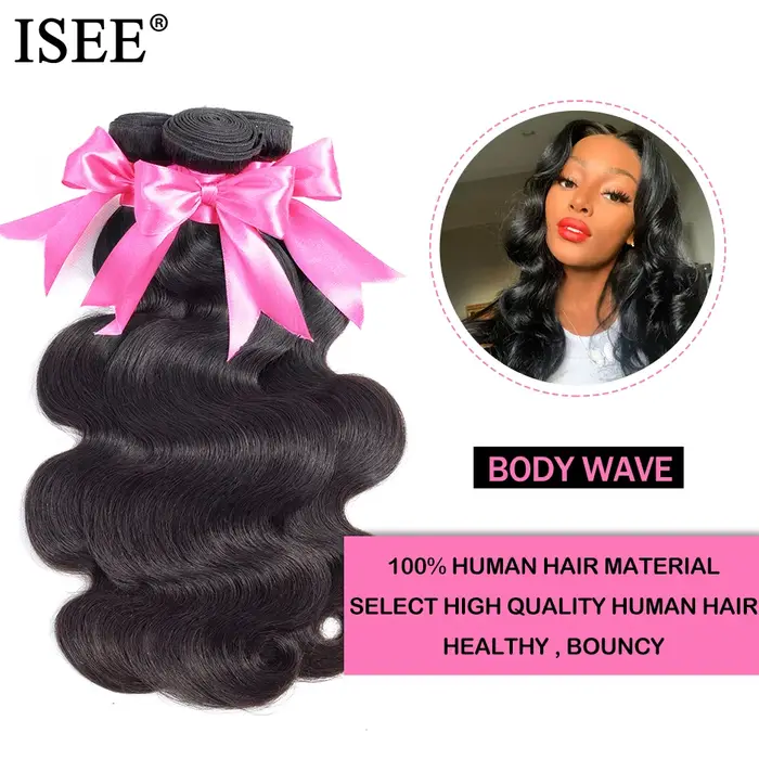 ISEE Malaysian Body Wave Remy Bundles Extensions de Cheveux Humains Bruts 100% Non Traités – Achetez 1/3/4