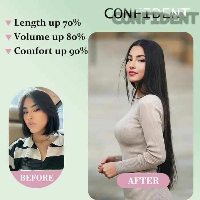 Extensions capillaires synthétiques lisses quatre pièces pour femmes