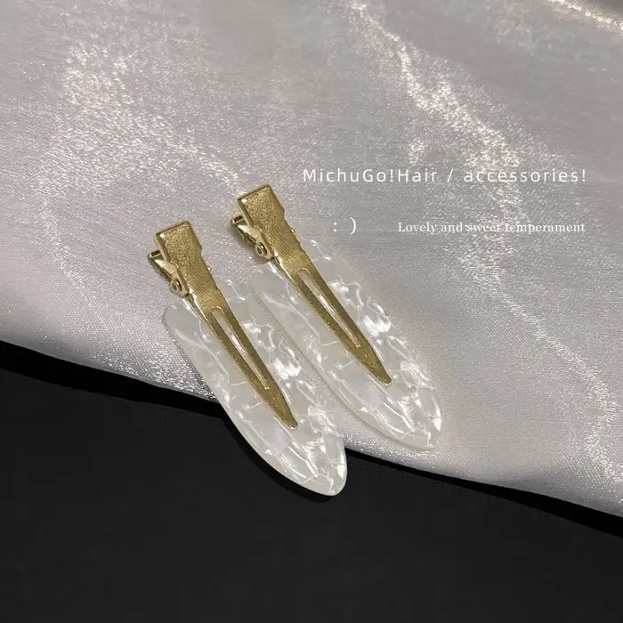 Pince à cheveux Simple Sakura rose sans couture pour femmes, feuille d'acétate sans flequille courbé