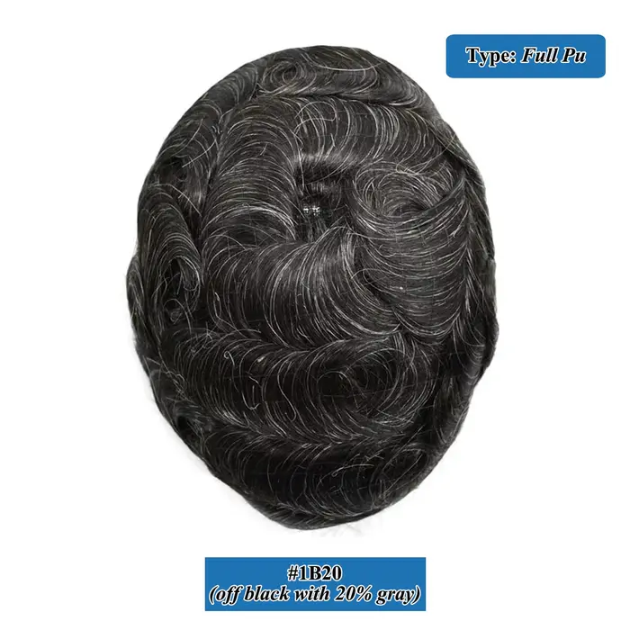 Toupet de peau fine, cheveux naturels