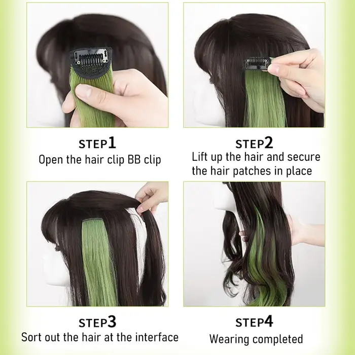 Extensions de cheveux synthétiques bouclés colorés 2 pièces/ensemble 50cm/60cm