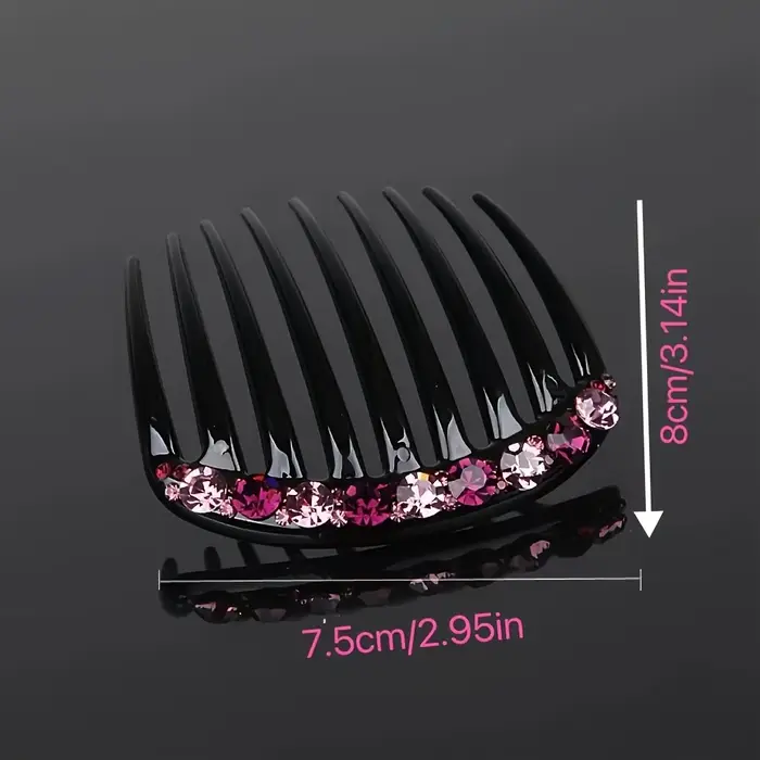 Peigne à cheveux à 9 dents en strass