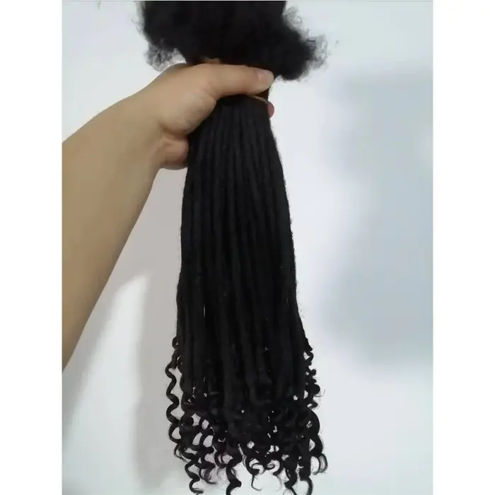 Extensions de cheveux humains afro crépus de 0,6 cm avec pointes bouclées, 8-12 pouces, faites à la main, peuvent être teintes, pour hommes/femmes