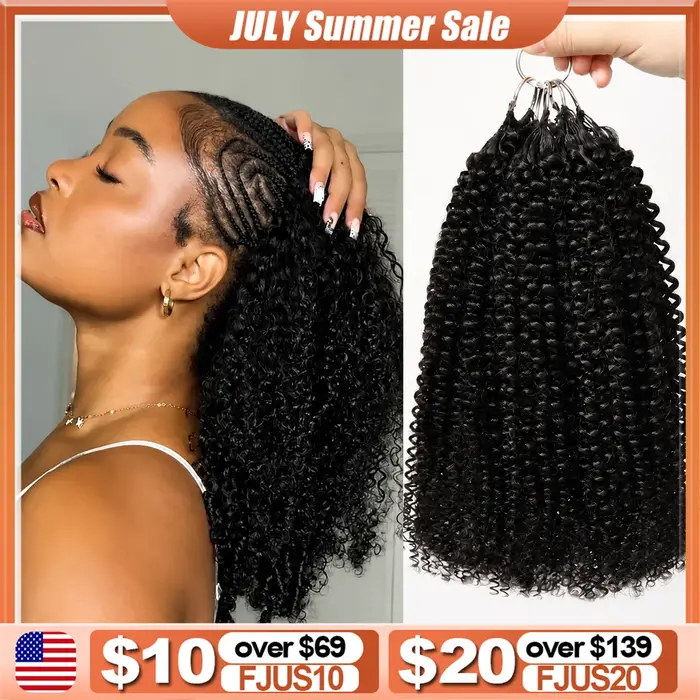 Extensions de cheveux humains crépus bouclés au Crochet perruques bouclées sans nœuds paquets de che