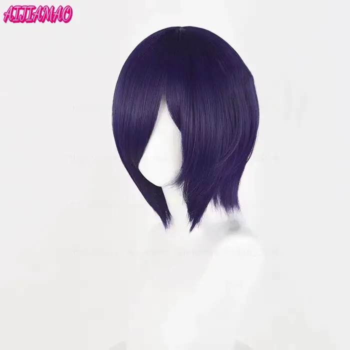 Perruque de Cosplay Tokyo Ghoul Touka Kirishima, perruque courte bleue et violette, cheveux synthéti