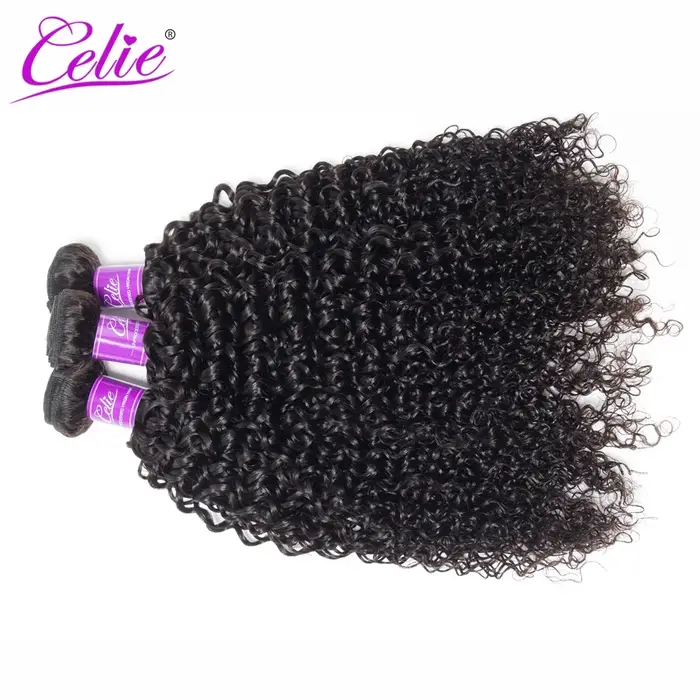 Tissage en lot brésilien Remy naturel bouclé noir-Celie