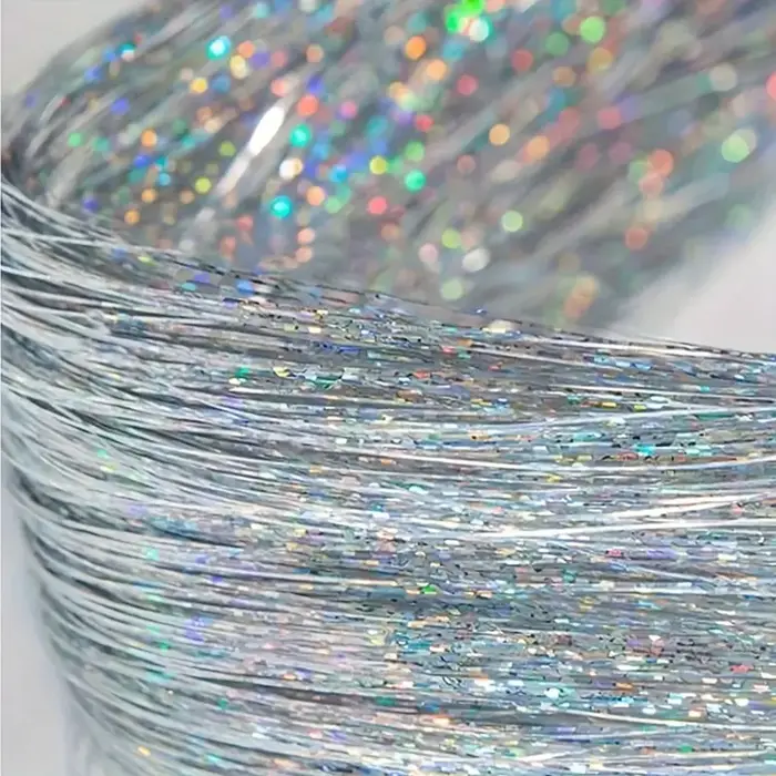 12 pièces pince à cheveux synthétiques en 20 pouces pince à cheveux en guirlandes à paillettes dans