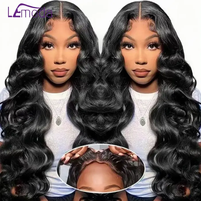 Perruque Lace Closure Wig sans colle, cheveux humains, pre-plucked, 5x5 HD, pre-plucked, pre-plucked