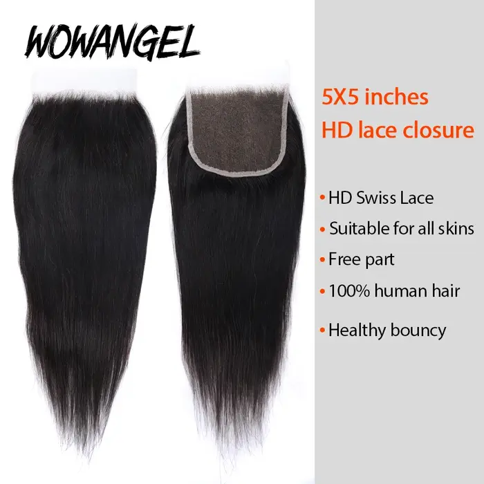 Tissage en lot naturel vierge lisse avec Closure