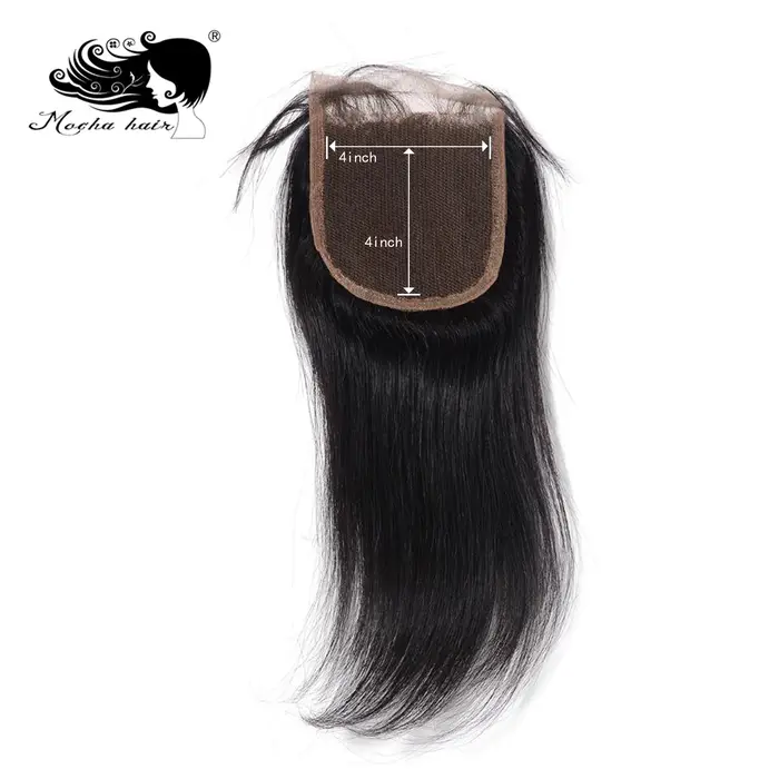 Tissage en lot péruvien naturel vierge avec Lace Closure – MOCHA Hair, cheveux lisses, 10A, 4x4 ou 1