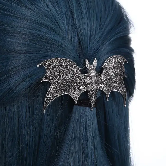 Pince à cheveux chauve-souris gothique rétro Viking pour femmes