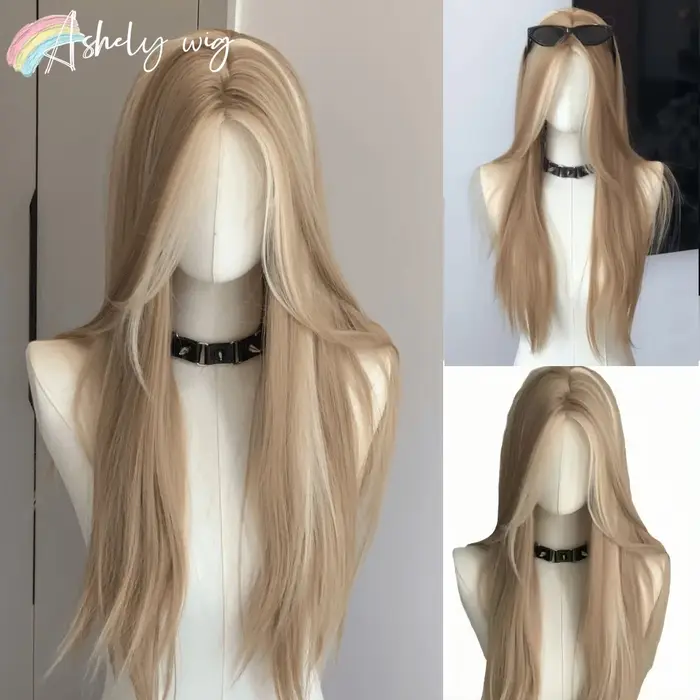 Perruque Blonde pour femmes longue ligne droite
