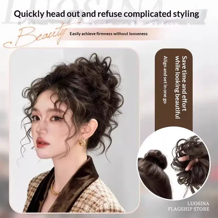 Chignon synthétique bouclé