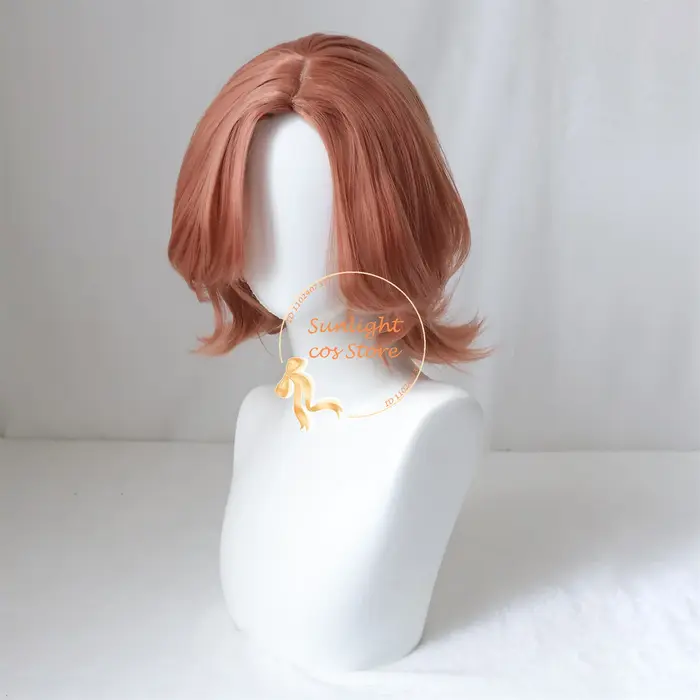 Perruque de Cosplay Synthétique Brune Courte avec Bonnet