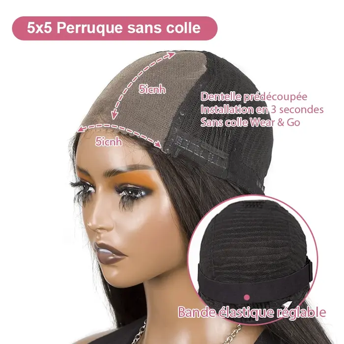 Perruque Bob Bourgogne foncé cheveux humains 5x5 HD Perruque fermeture dentelle Brésilien droit roug