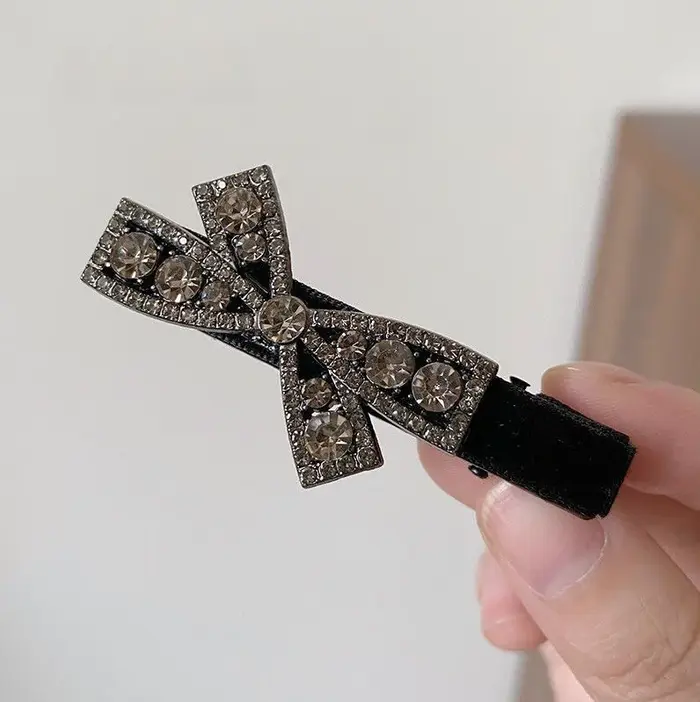 Pinces à cheveux avec nœud en strass, 6 Cm, épingle à cheveux, boucles, sans flexion, pour coiffure,