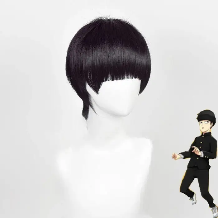 Mob Anime rôle perruque scène Sitcom effectuer Match couvre-chef frange droite Pot couvercle tête