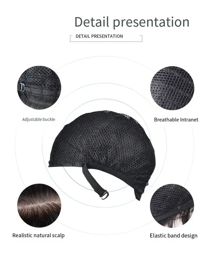 Perruque femme cheveux courts raides, effet ombré, couleur teintée, cheveux synthétiques en fibre de soie haute température, ensemble complet