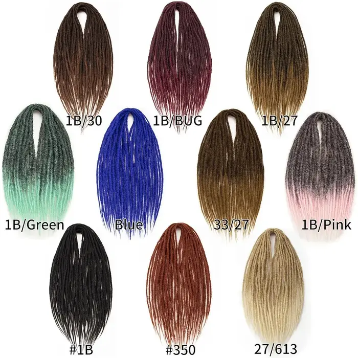 24 "Extensions de dreadlocks Crochet cheveux pour femmes 10 brins tresses
