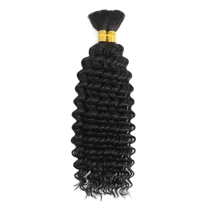 Gris vague profonde en vrac cheveux humains tressage blond gingembre bouclés cheveux brésiliens pour