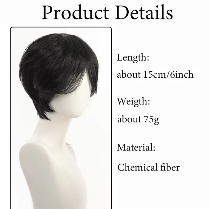 Perruque synthétique anime pour coiffure droite