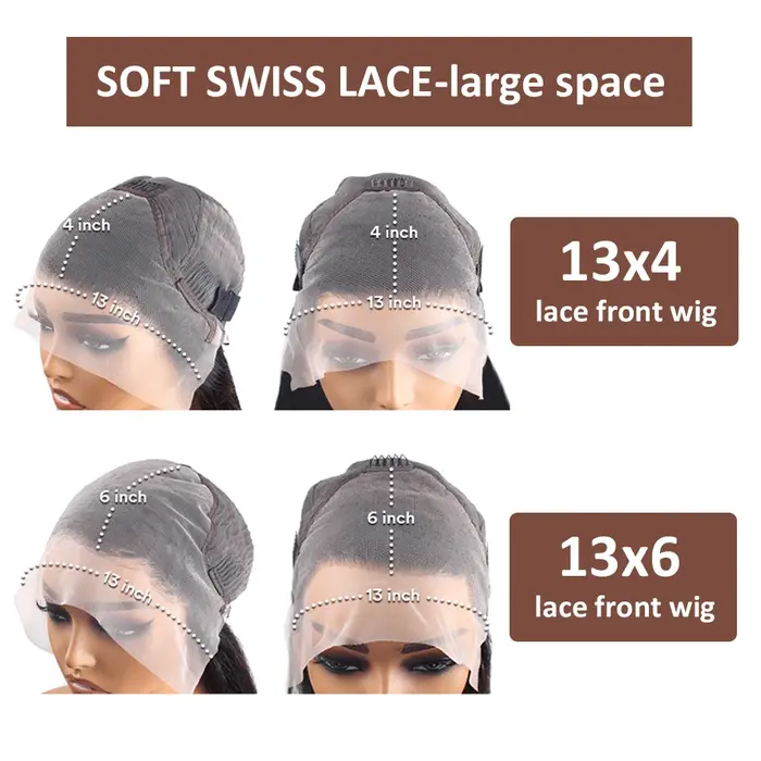 30 36 pouces miel blond perruque cheveux humains 13X6 eau vague profonde frontale