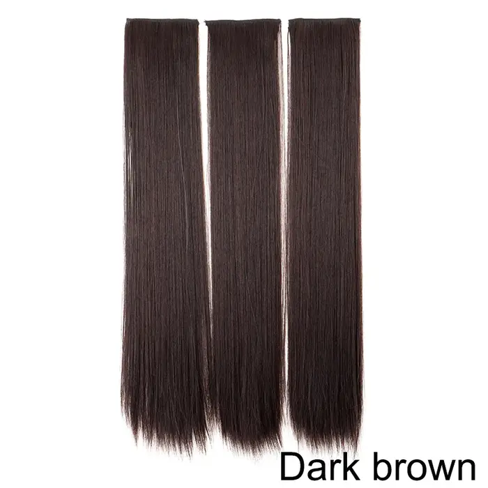 Extension capillaire synthétique longue et lisse de 24 pouces, 3 pièces/ensemble, accessoires capill