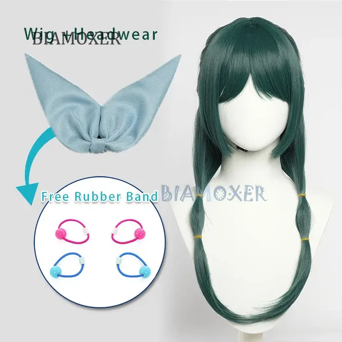 Maomao Cosplay perruques Anime l'apothicaire journaux perruque mignon femmes vert noirâtre cheveux longs Mao Mao