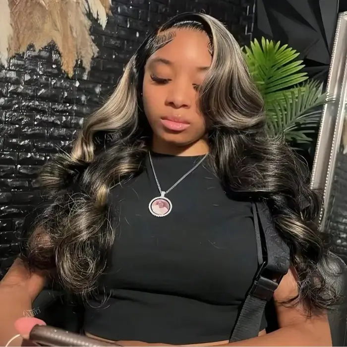 Perruque en cheveux humains 1b/27 Body Wave 13x613x4 HD Lace, avec mèches Ombré, cheveux humains vie