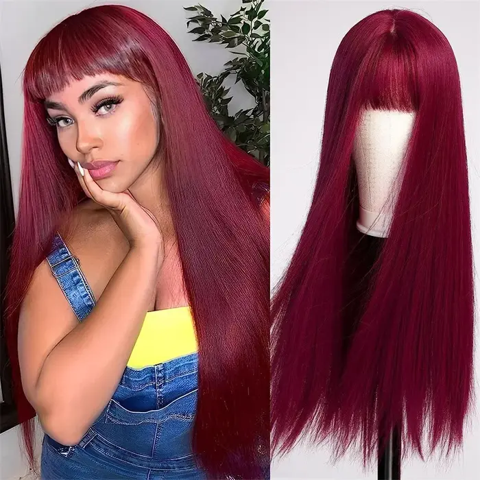 Perruque synthétique 26 pouces la plus vendue pour cheveux longs et raides