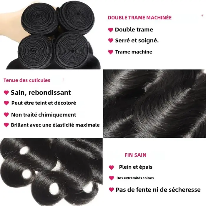 Extensions de cheveux naturels brésiliens vierges