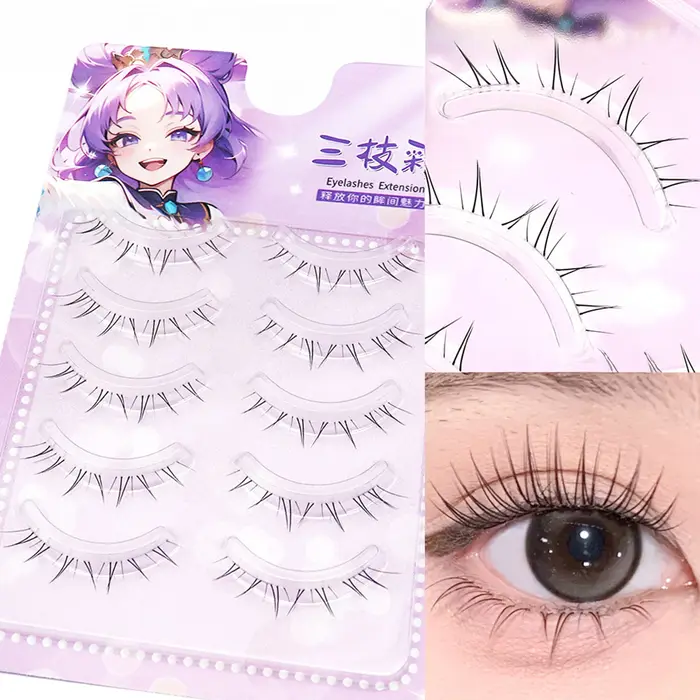 5 paires de faux cils inférieurs pour filles
