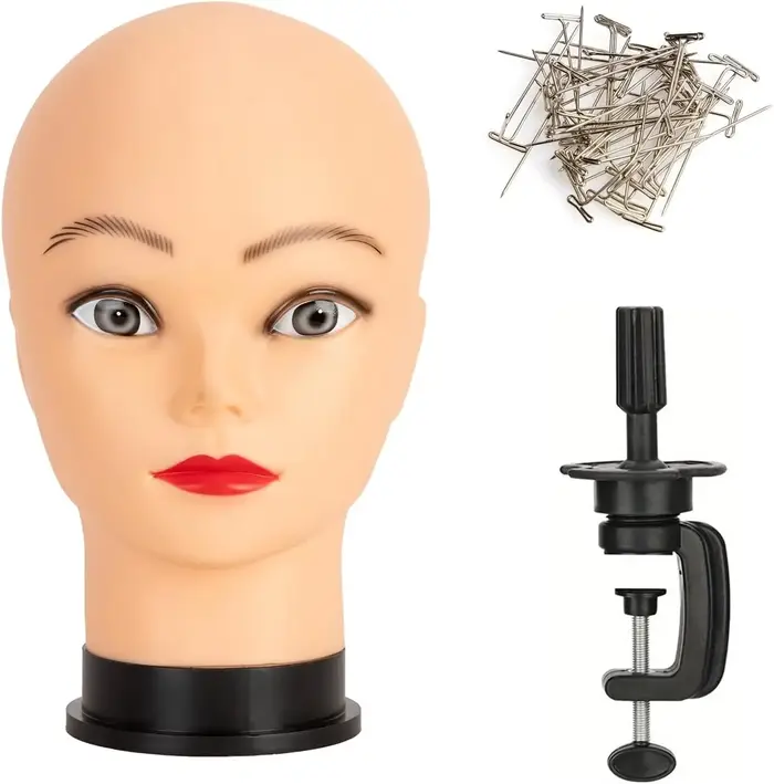 Tête de mannequin chauve-mannequin de formation en cosmétologie professionnelle chauve pour la fabrication de perruques