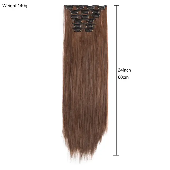 Jeedou 6 pièces/ensemble Extensions de cheveux à clips