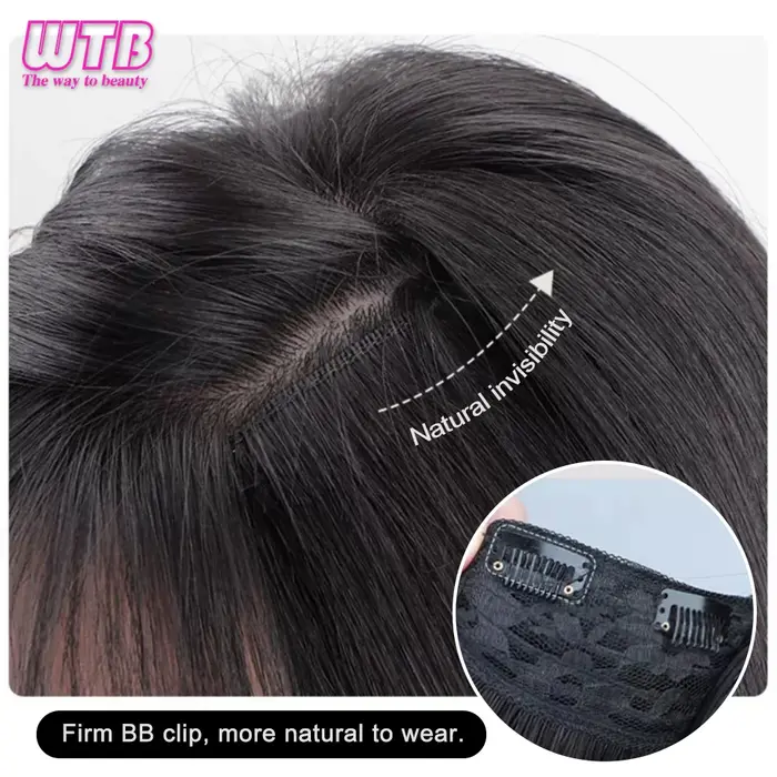 Extensions de cheveux synthétiques à 4 clips pour femmes