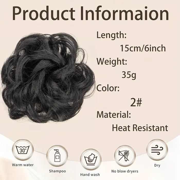 Extensions de chignon synthétiques bouclées courtes et désordonnées pour femmes