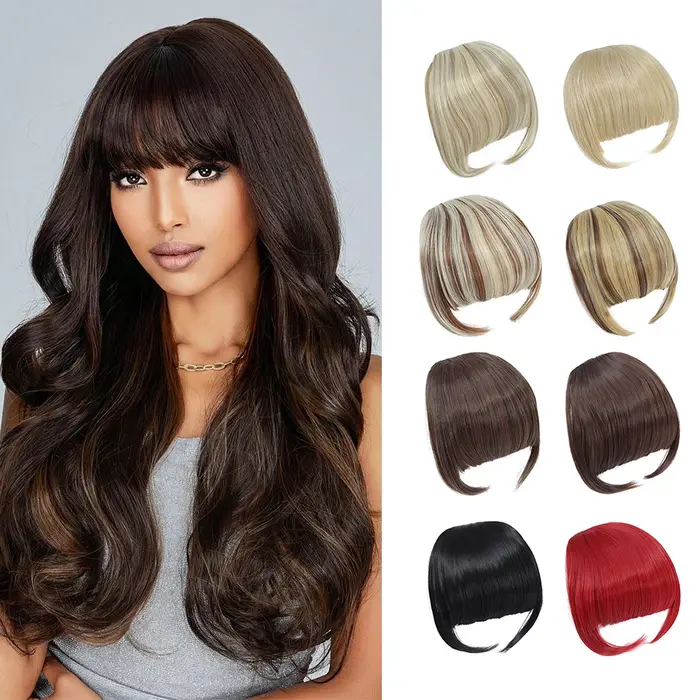 Frange cheveux Extension synthétique pince
