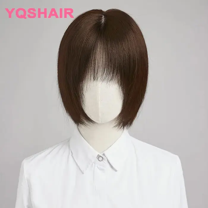 Perruque en cheveux humains avec base en soie