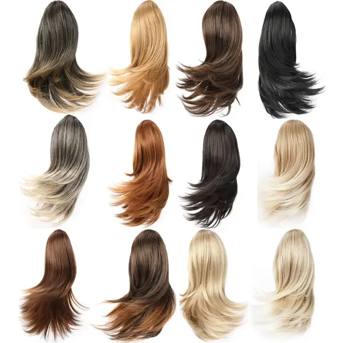 Extension de queue de cheval courte pince à griffe en postiche Extensions de cheveux