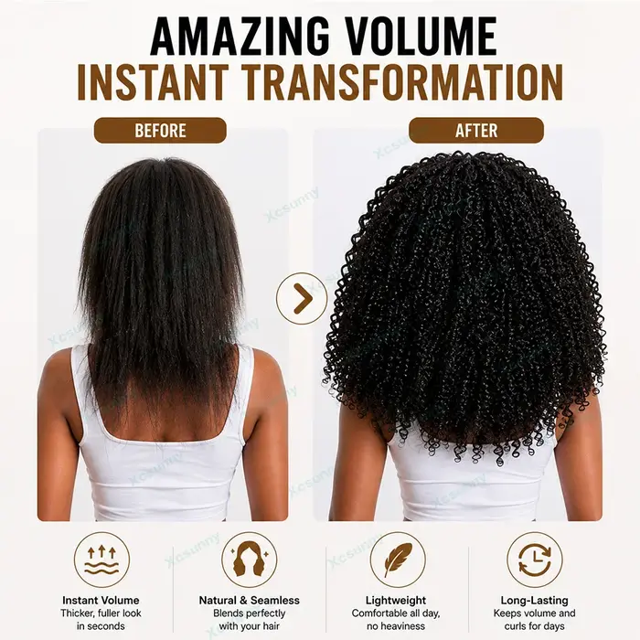 Afro crépus bouclés Microlink Extension de cheveux humains 4C Micro anneau Extensions