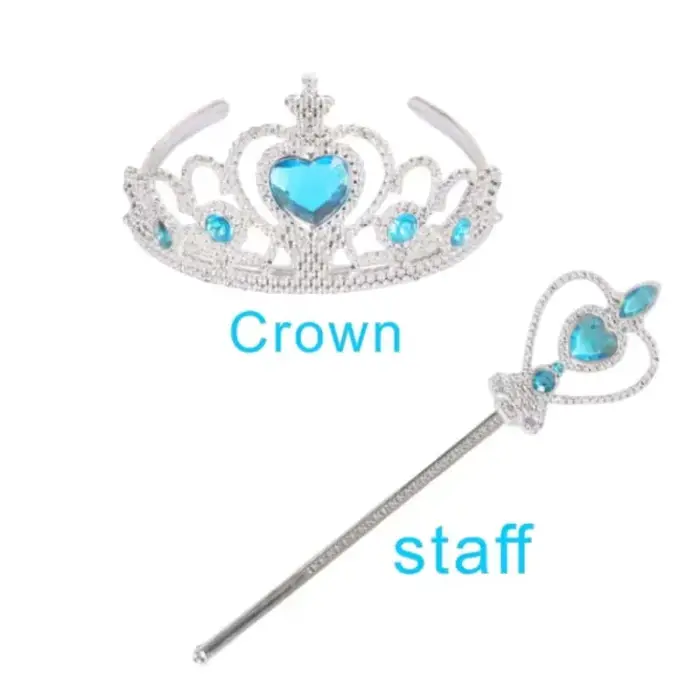 Ensemble de perruques tressées de 70cm de long avec couronne et baguette magique, cheveux synthétiqu