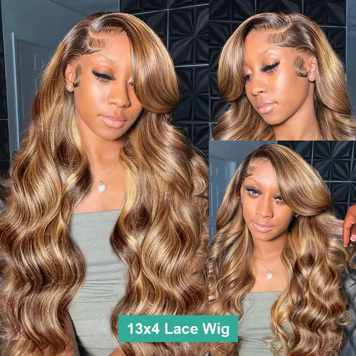 Perruque frontale HD 13x4 13x6 en cheveux humains brésiliens pour femmes, 30 pouces, blond ombré, on