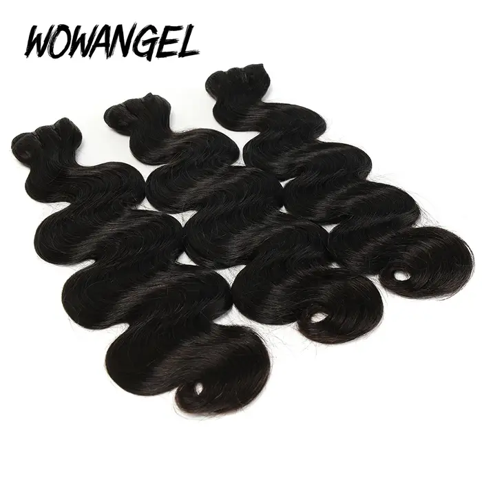 Wow Angel 28 30 pouces vague de corps paquets de cheveux humains 1/3/4 pièces 10A brésilien Remy Extensions